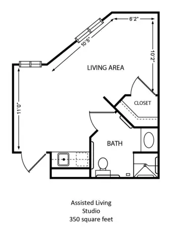 Floorplan of Covenant Place of Burleson, Assisted Living, Burleson, TX 2