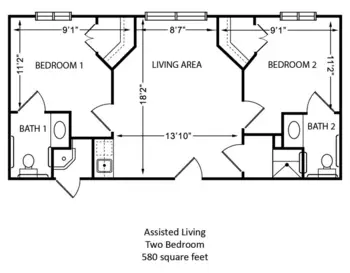 Floorplan of Covenant Place of Burleson, Assisted Living, Burleson, TX 3