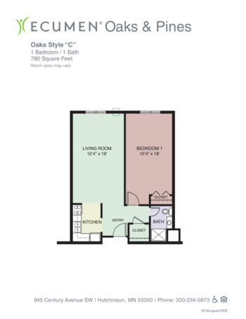Floorplan of Ecumen Oaks and Pines, Assisted Living, Memory Care, Hutchinson, MN 1