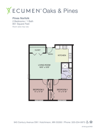 Floorplan of Ecumen Oaks and Pines, Assisted Living, Memory Care, Hutchinson, MN 4