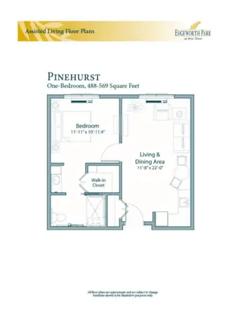 Floorplan of Edgeworth Park at New Town, Assisted Living, Memory Care, Williamsburg, VA 4