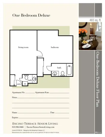 Floorplan of Encino Terrace Senior Living, Assisted Living, Encino, CA 5