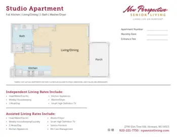 Floorplan of New Perspective Howard, Assisted Living, Howard, WI 4