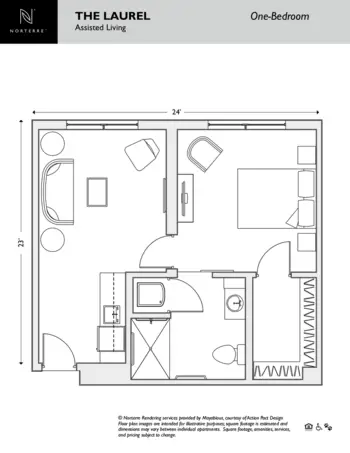 Floorplan of Norterre, Assisted Living, Memory Care, Liberty, MO 3