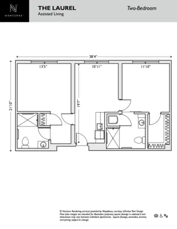 Floorplan of Norterre, Assisted Living, Memory Care, Liberty, MO 18