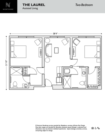 Floorplan of Norterre, Assisted Living, Memory Care, Liberty, MO 15