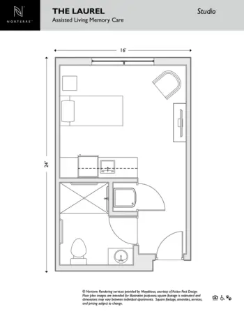 Floorplan of Norterre, Assisted Living, Memory Care, Liberty, MO 2
