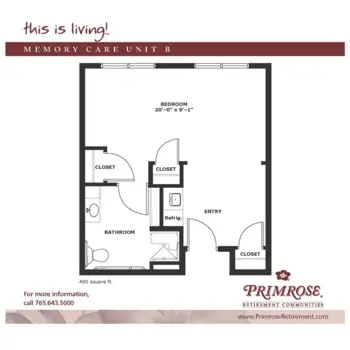 Floorplan of Primrose Memory Care of Anderson, Assisted Living, Memory Care, Anderson, IN 9