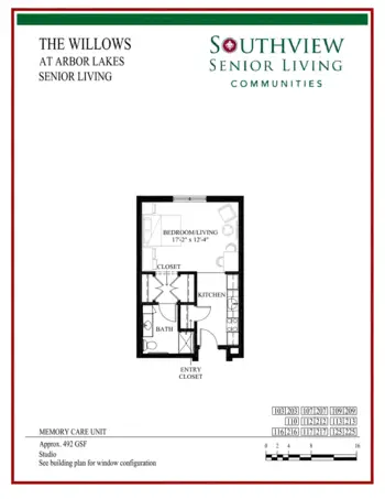 Floorplan of Willows of Arbor Lakes, Assisted Living, Memory Care, Maple Grove, MN 1