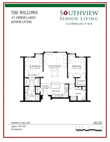 Floorplan of Willows of Arbor Lakes, Assisted Living, Memory Care, Maple Grove, MN 2