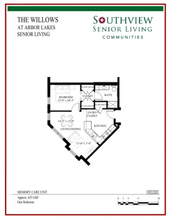 Floorplan of Willows of Arbor Lakes, Assisted Living, Memory Care, Maple Grove, MN 3