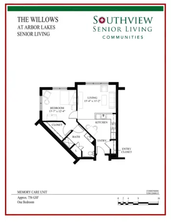 Floorplan of Willows of Arbor Lakes, Assisted Living, Memory Care, Maple Grove, MN 7
