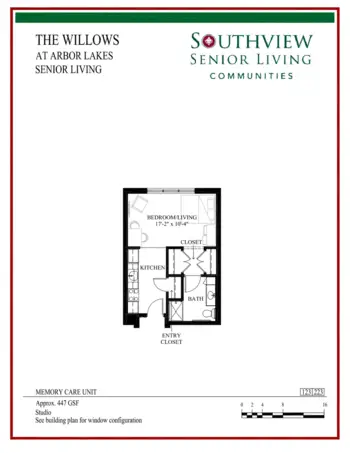 Floorplan of Willows of Arbor Lakes, Assisted Living, Memory Care, Maple Grove, MN 9