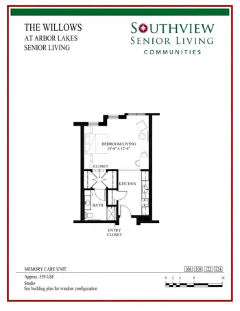 Floorplan of Willows of Arbor Lakes, Assisted Living, Memory Care, Maple Grove, MN 14