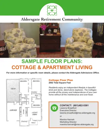 Floorplan of Aldersgate Retirement Community, Assisted Living, Meridian, MS 2
