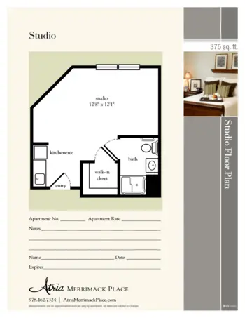 Floorplan of Atria Merrimack Place, Assisted Living, Newburyport, MA 1