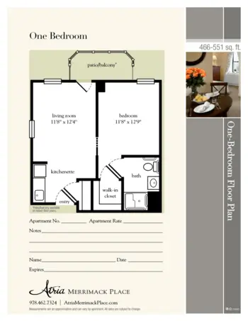 Floorplan of Atria Merrimack Place, Assisted Living, Newburyport, MA 3