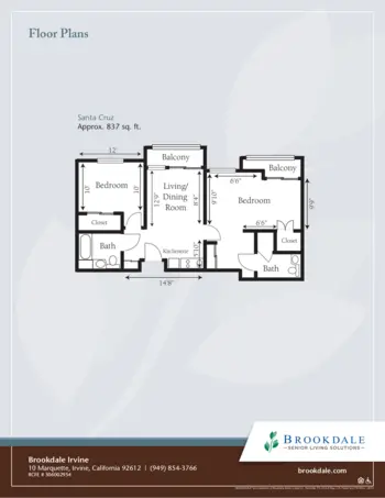 Floorplan of Brookdale Irvine, Assisted Living, Irvine, CA 3