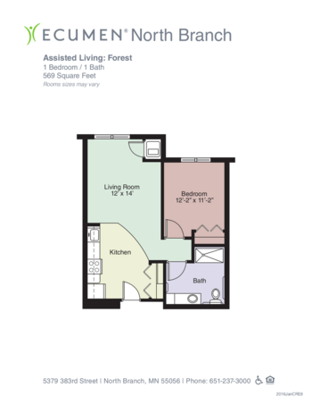 Floorplan of Ecumen North Branch, Assisted Living, Memory Care, North Branch, MN 5