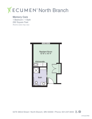 Floorplan of Ecumen North Branch, Assisted Living, Memory Care, North Branch, MN 8