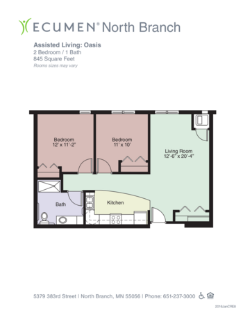 Floorplan of Ecumen North Branch, Assisted Living, Memory Care, North Branch, MN 9