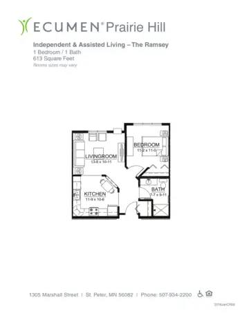 Floorplan of Ecumen Prairie Hill, Assisted Living, Memory Care, Saint Peter, MN 7
