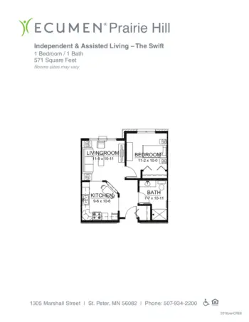 Floorplan of Ecumen Prairie Hill, Assisted Living, Memory Care, Saint Peter, MN 8