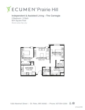 Floorplan of Ecumen Prairie Hill, Assisted Living, Memory Care, Saint Peter, MN 10