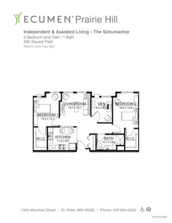 Floorplan of Ecumen Prairie Hill, Assisted Living, Memory Care, Saint Peter, MN 13