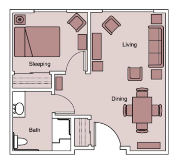 Floorplan of Mountain Glen Retirement Community, Assisted Living, Mount Vernon, WA 1