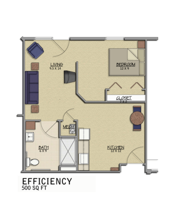 Floorplan of The Glenwood of Greenville, Assisted Living, Greenville, IL 1