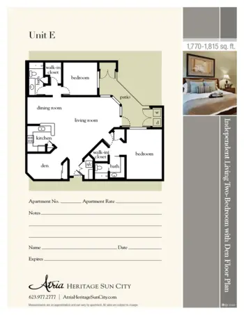 Floorplan of Atria Heritage Sun City, Assisted Living, Sun City, AZ 8