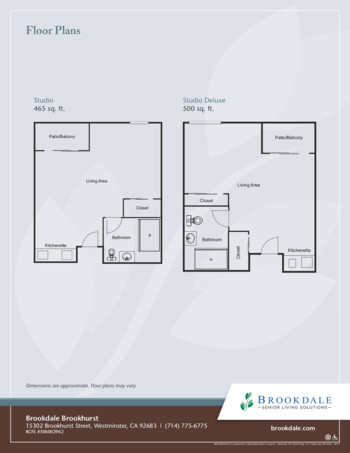 Floorplan of Brookdale Brookhurst, Assisted Living, Westminster, CA 1