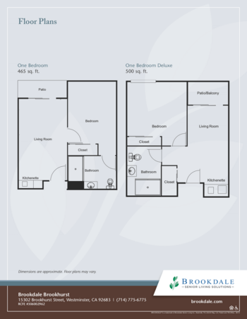 Floorplan of Brookdale Brookhurst, Assisted Living, Westminster, CA 2