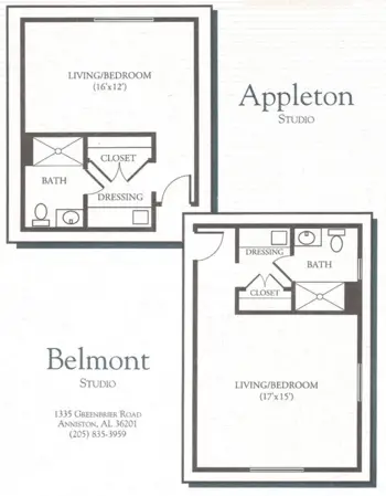 Floorplan of NHC Place Anniston, Assisted Living, Memory Care, Anniston, AL 1