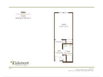 Floorplan of Oakmont of Whittier, Assisted Living, Whittier, CA 2