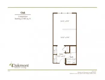 Floorplan of Oakmont of Whittier, Assisted Living, Whittier, CA 7