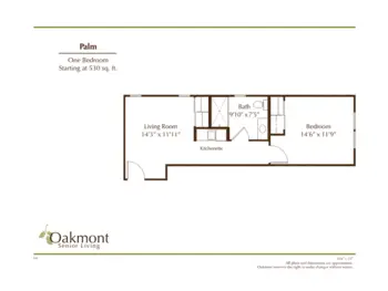 Floorplan of Oakmont of Whittier, Assisted Living, Whittier, CA 8