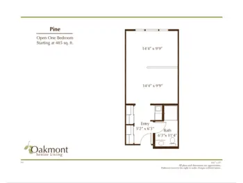 Floorplan of Oakmont of Whittier, Assisted Living, Whittier, CA 10