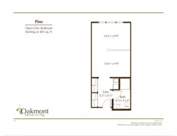Floorplan of Oakmont of Whittier, Assisted Living, Whittier, CA 11