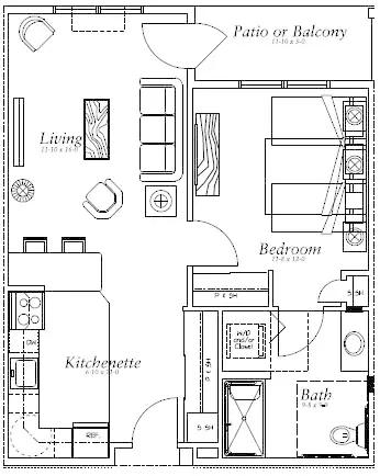 Floorplan of Parkview Gardens, Assisted Living, Racine, WI 1