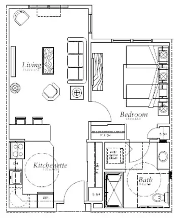 Floorplan of Parkview Gardens, Assisted Living, Racine, WI 2