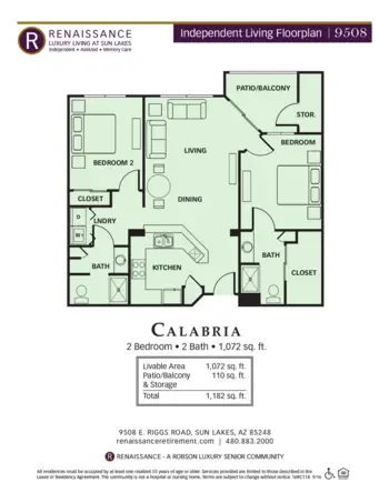 Floorplan of Renaissance Luxury Retirement Living, Assisted Living, Sun Lakes, AZ 11