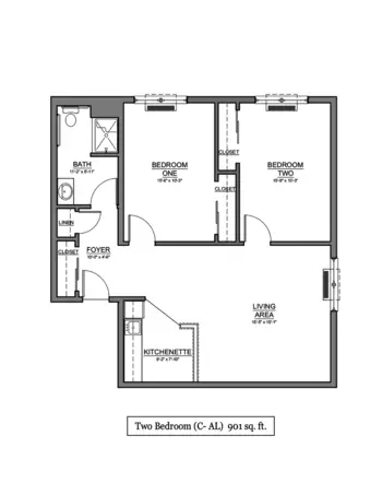 Floorplan of The Fountains Senior Living of West County, Assisted Living, Memory Care, Ellisville, MO 5
