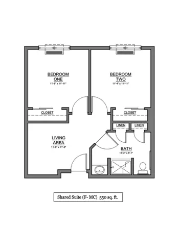 Floorplan of The Fountains Senior Living of West County, Assisted Living, Memory Care, Ellisville, MO 8