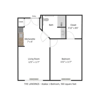 Floorplan of The Landings, Assisted Living, Carbondale, IL 1