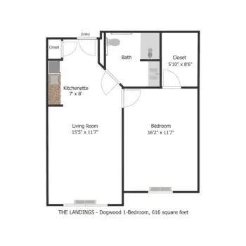 Floorplan of The Landings, Assisted Living, Carbondale, IL 2