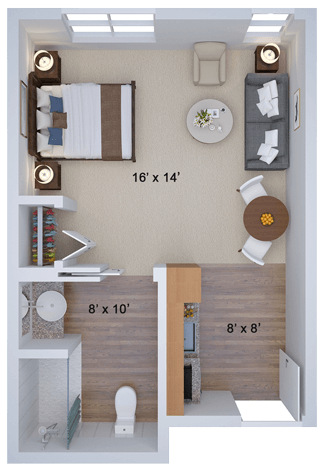 Floorplan of Whitney Place at Sharon, Assisted Living, Memory Care, Sharon, MA 2