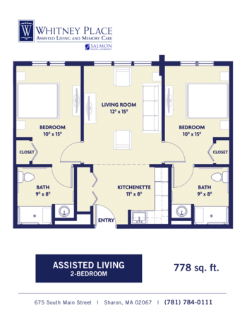 Floorplan of Whitney Place at Sharon, Assisted Living, Memory Care, Sharon, MA 5
