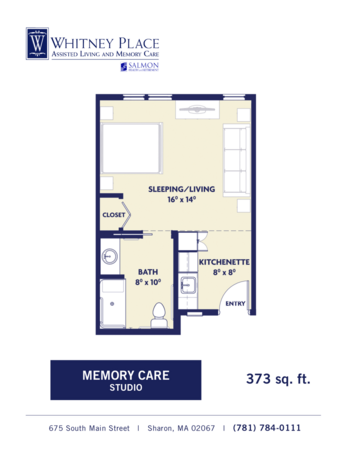 Floorplan of Whitney Place at Sharon, Assisted Living, Memory Care, Sharon, MA 7